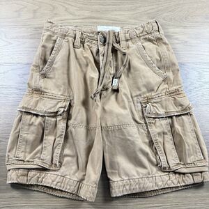 Vintage Abercrombie Fitch Shorts Men 31 Button Fly Cargo Distressed Drawstring